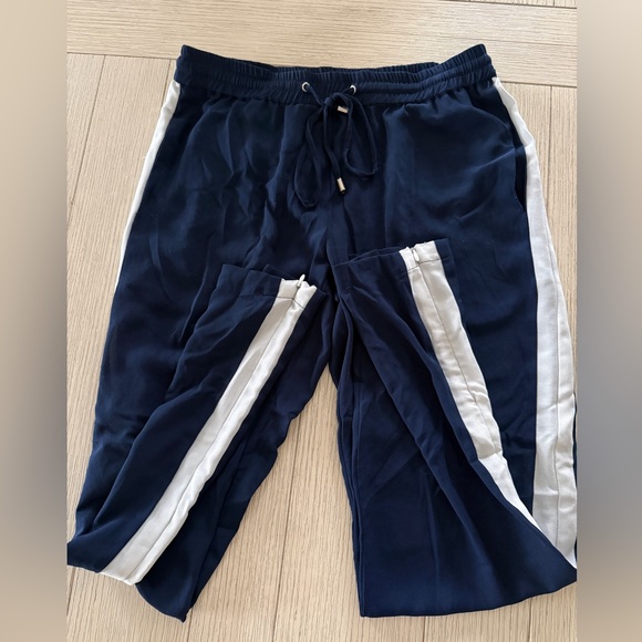 Walter Baker Pants - Walter Baker Navy Track Pants with White Side Stripes size S/M